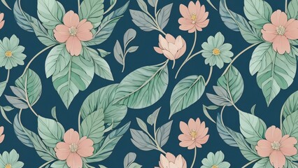 Fototapeta premium seamless pattern with flowers