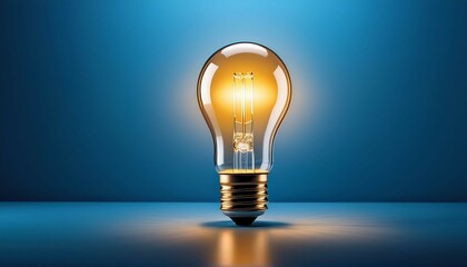 light bulb on black background