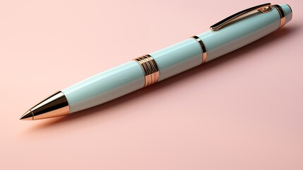 Fototapeta premium Metal pen on a isolated pastel background
