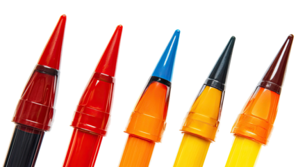 Colorful Collection of Arrow Spray Paints on a White Background Generative AI