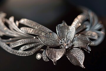 Fototapeta premium Exquisite antique jewelry featuring emeralds and pearls displayed elegantly with intricate designs in a vintage setting