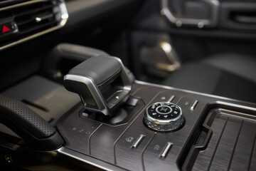 Macro shot of a car gear lever an essential auto part