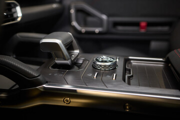 Macro shot of a car gear lever an essential auto part