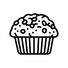 muffins snack food line icon vector. muffins snack food sign. isolated contour symbol black illustration