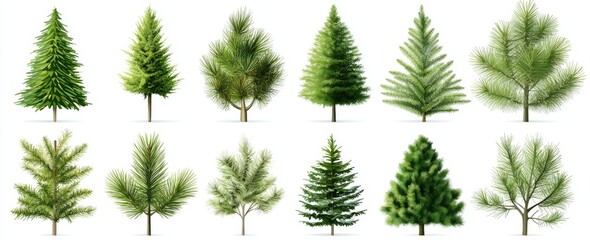 Hand drawn flat design Christmas tree with transparent background. Download in eps.