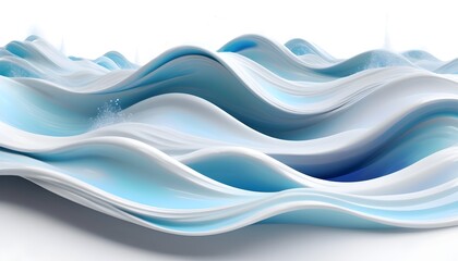 Obraz premium abstract liquid milk wave flowing smoothly on white