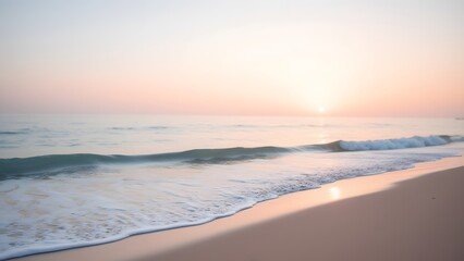 Serene Beach in Morning Light at Dawn