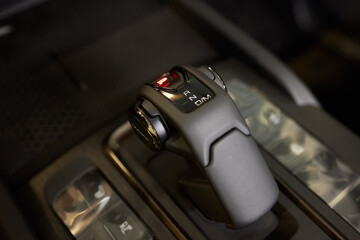 Macro shot of a car gear lever an essential auto part