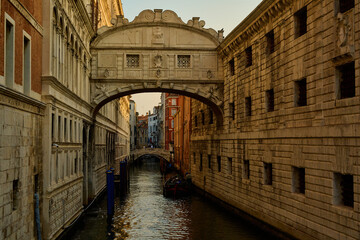 Fototapeta premium Venice and its canals,gondolas and ancient buildings 