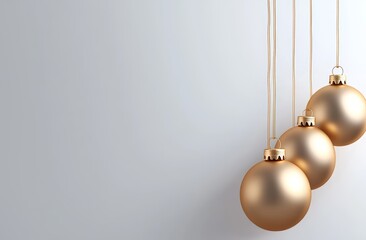 Isolated white Christmas ornaments.