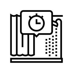 shorter showers water saving line icon vector. shorter showers water saving sign. isolated contour symbol black illustration