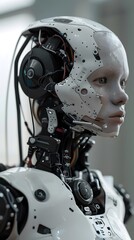 Fototapeta premium An enlightened woman's holographic vision ai generated photo