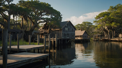 Fototapeta premium house on the lake