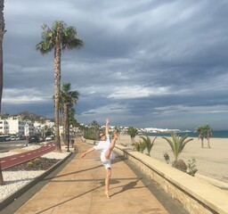 Dancing on the beach. Mojacar, Spain