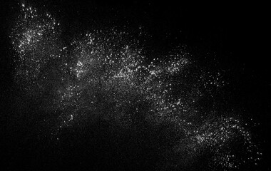 White powder isolated on black background