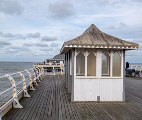 Wooden shelter on the pier
