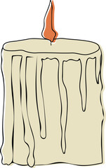 Candle Halloween colorful illustration Hand drawn outline style