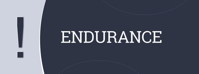 Endurance. A blue banner illustration with white text.