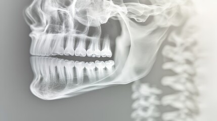 Detailed X-Ray of Impacted Last Molar in Jaw Pre-Extraction Procedure