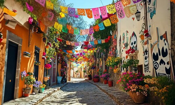 Colorful Street in Mexico