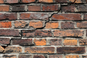 Obraz premium Old, destroyed brick wall