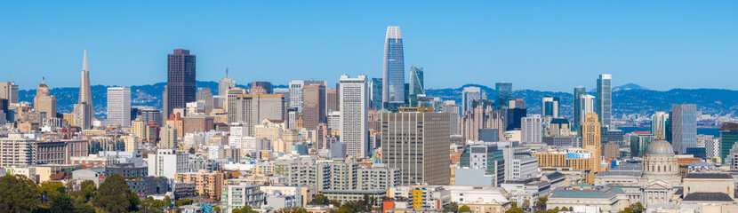 Fototapeta premium San Francisco Skyline with Transamerica Pyramid and Salesforce Tower