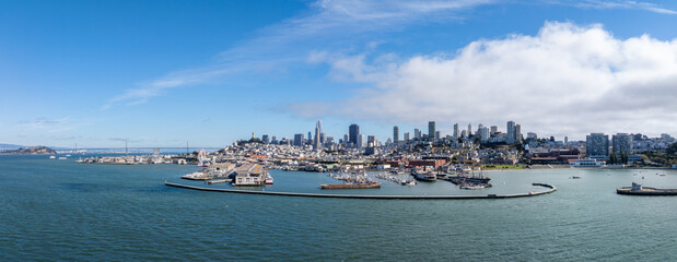 Aerial View of San Francisco Skyline with Transamerica Pyramid