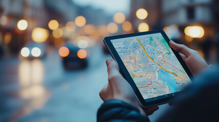 Zaawansowana technologia GPS na tablecie umożliwia precyzyjne zarządzanie flotą pojazdów w czasie rzeczywistym. To innowacyjne narzędzie wspomaga logistykę, pozwalając firmom efektywnie planować trasy