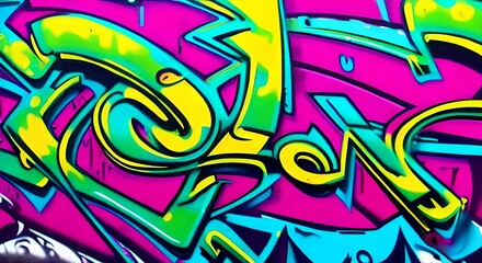 Obraz premium Vibrant Abstract Graffiti Art with Bold Shapes and Bright Colors | 307