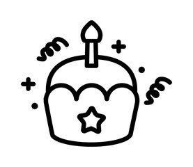 birthday party cupcake with candle