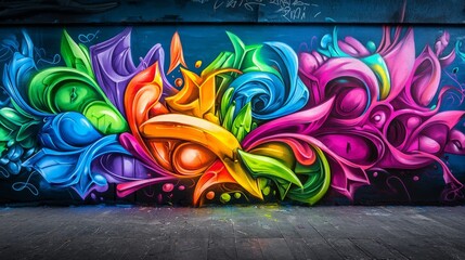 Colorful Urban Graffiti Art on Wall