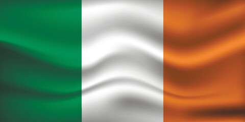 Obraz premium Flag of Ireland. Irish national symbol in official colors. Template icon. Abstract vector background
