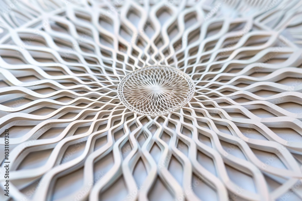 Poster intricate gray paper cut art displaying detailed geometric patterns ideal for home decor, showcasing