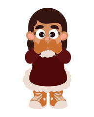 Obraz premium little girl Wearing Winter Clothes