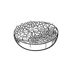Cobb Salad Hand-Drawn Food Vector Icon