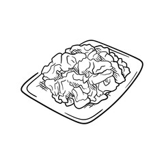 Chicken Salad Hand-Drawn Food Vector Icon