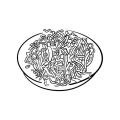 Fototapeta premium Coleslaw Hand-Drawn Food Vector Icon