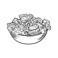 Salad Hand-Drawn Food Vector Icon