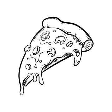 Pizza Hand-Drawn Food Vector Icon