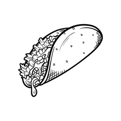 Tacos Hand-Drawn Food Vector Icon