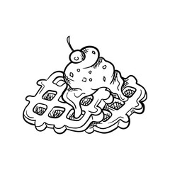 Waffles Hand-Drawn Food Vector Icon