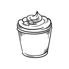 Yogurt Hand-Drawn Food Vector Icon