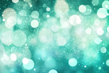 Obraz premium Vivid teal bokeh background created with soft lights and sparkling particles, perfect for festive and artistic designs