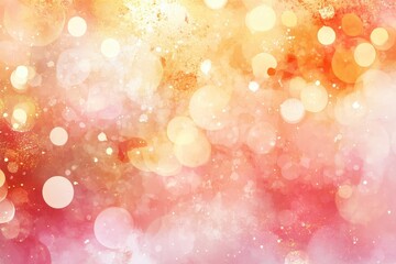 Obraz premium A vibrant abstract background featuring soft glowing bokeh lights in warm shades of orange and pink during sunset