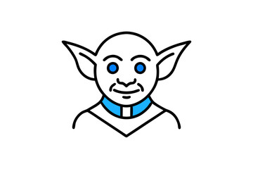 Halloween goblin icon art. Linear, Blue Fill and Gradient Style Design Isolated On White Background.editable vector icon.