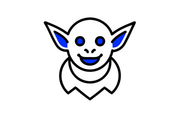 Halloween goblin icon art. Linear, Blue Fill and Gradient Style Design Isolated On White Background.editable vector icon.