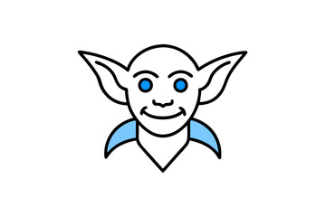 Halloween goblin icon art. Linear, Blue Fill and Gradient Style Design Isolated On White Background.editable vector icon.