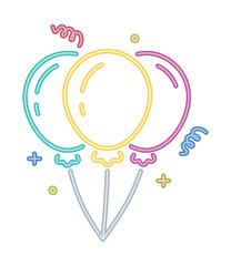 neon balloons for celebration birthday