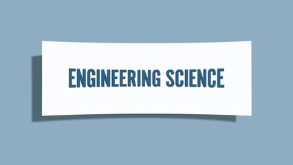 Engineering Science. A card isolated on blue background.