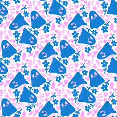 Halloween ghost seamless cartoon pattern for wrapping paper and fabrics